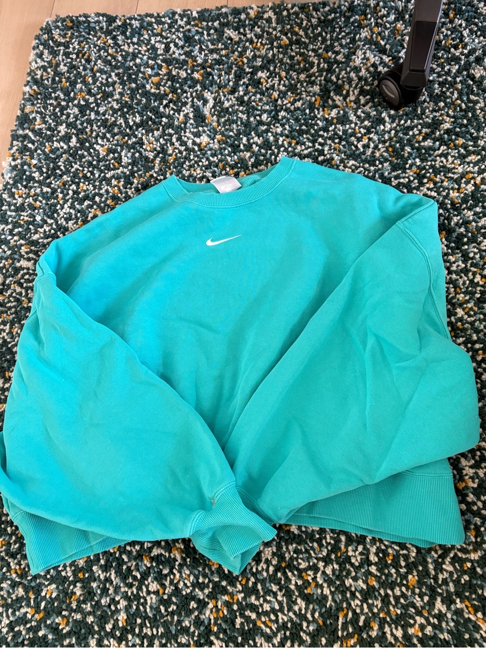 Nike Phoenix Oversized Cropped Sweatshirt Teal Blue size L